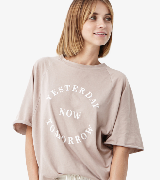 full length portrait lovely girl dressed dress pointing finger gift box while standing isolated pink background 1